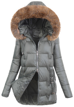 Damska Zimowa Ortalionowa Kurtka Zielona