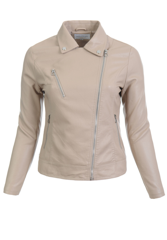 Damska Kurtka Ramoneska Beżowa