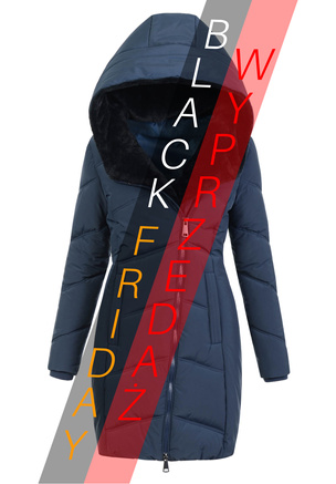 Damska Zimowa Ortalionowa Kurtka Granatowa