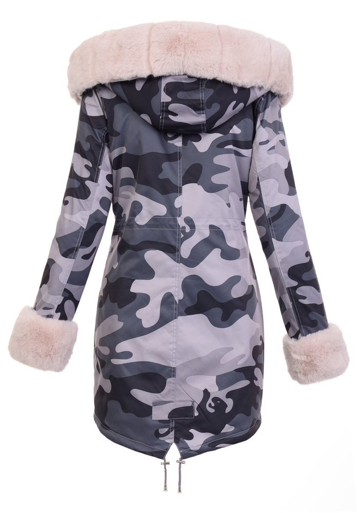 Damska Parka Kurtka Zimowa Moro