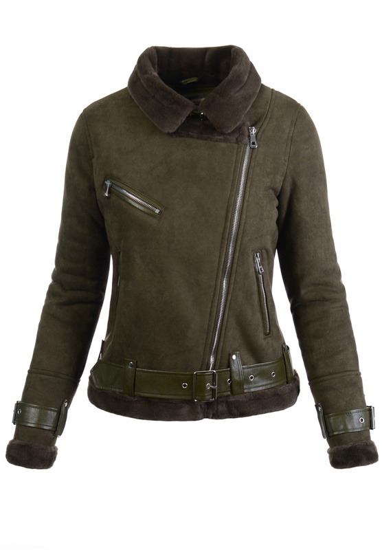 Damska Zimowa Kurtka Kożuszek Zielony