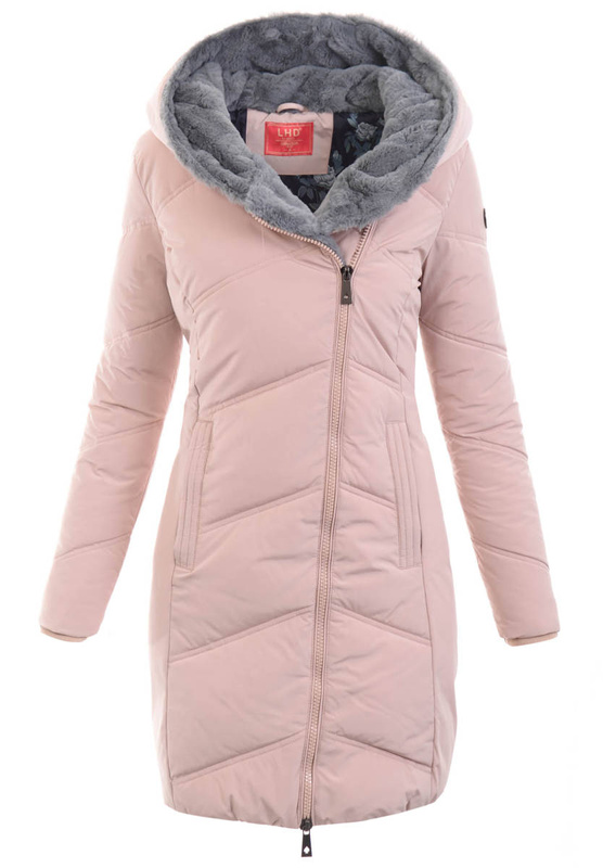 Damska Zimowa Ortalionowa Kurtka Pudrowy Beż