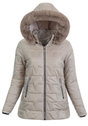 Damska Kurtka Zimowa Beżowa