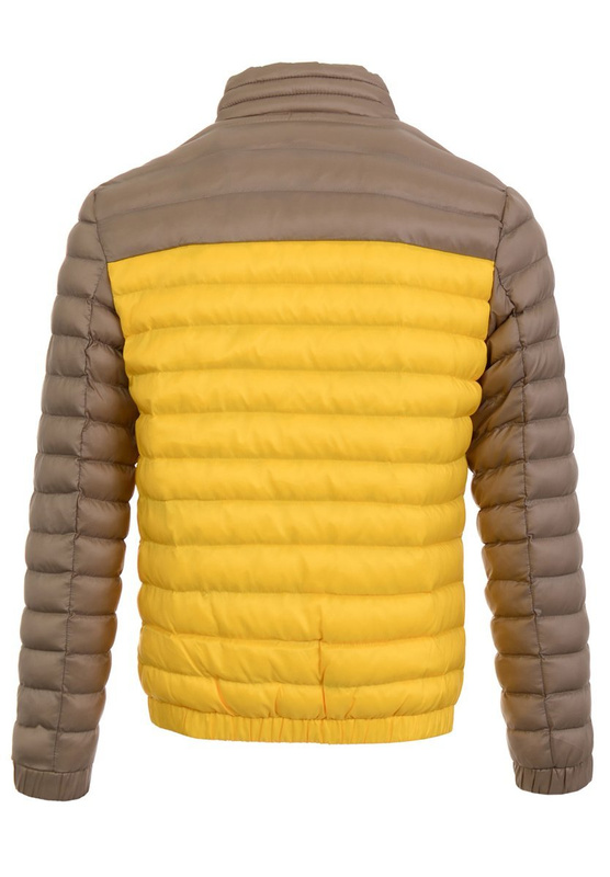 Męska Kurtka Jesienna Khaki-Czarno-Żółta