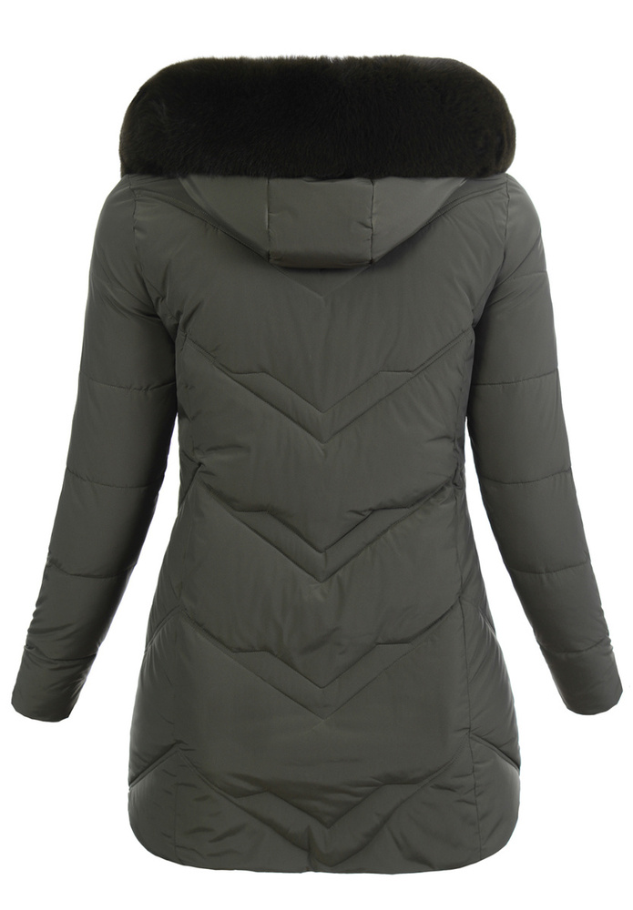 Damska Zimowa Ortalionowa Kurtka Zielona