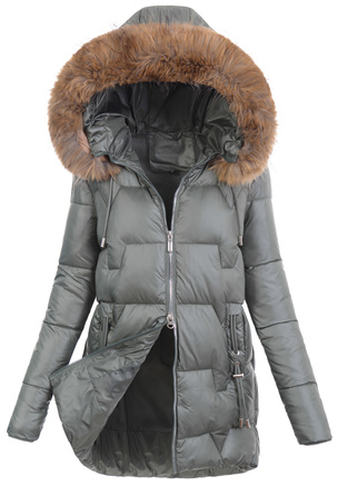 Damska Zimowa Ortalionowa Kurtka Zielona