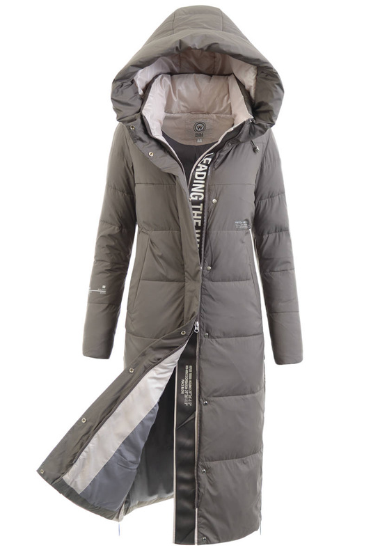 Damska Zimowa Ortalionowa Kurtka Kawowa
