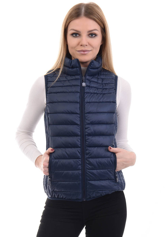 Damska Kamizelka Bezrękawnik Lila Granatowy