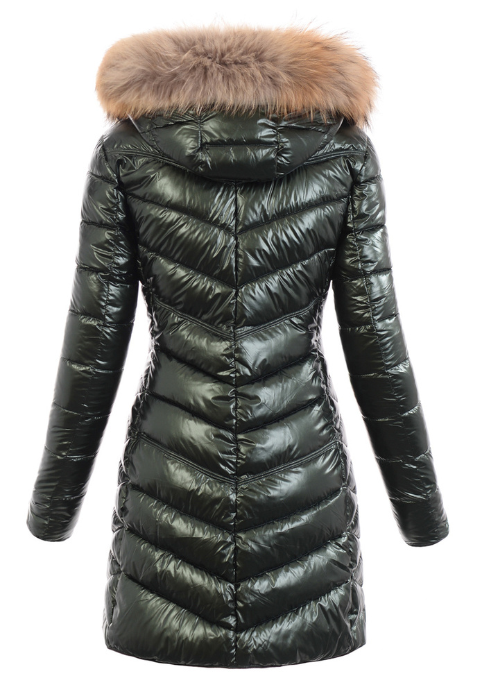 Damska Zimowa Ortalionowa Kurtka Zielona