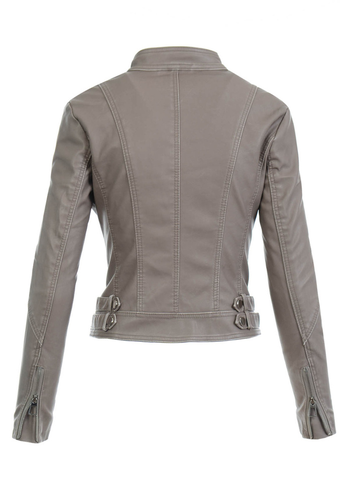 Damska Kurtka Ramoneska Beżowa