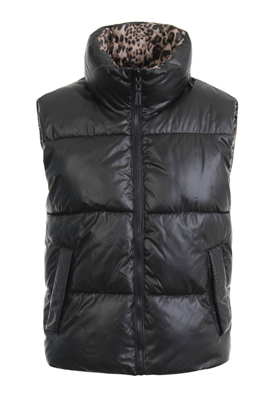 Damska Kamizelka Bezrękawnik Dwustronny Czarny