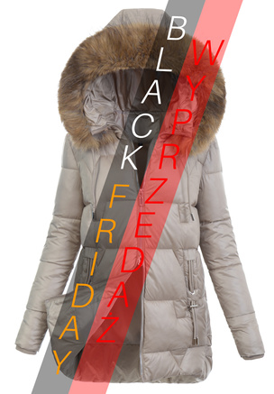 Damska Zimowa Ortalionowa Kurtka Beżowa