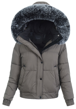 Damska Kurtka Zimowa Brązowa