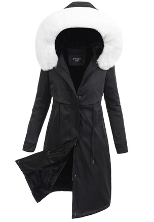 Damska Parka Kurtka Zimowa Czarna