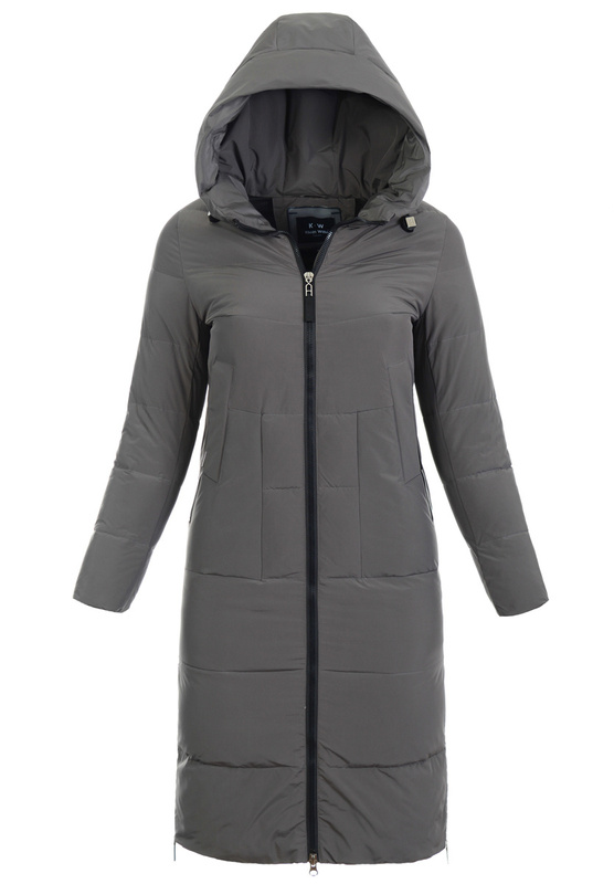 Damska Zimowa Ortalionowa Kurtka Szara