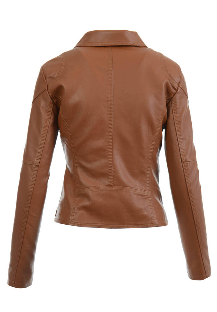 Damska Kurtka Ramoneska Ceglana