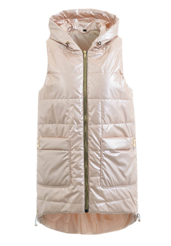 Damska Kamizelka Bezrękawnik Perłowy Różowy