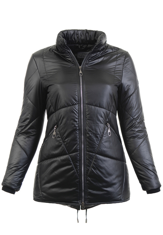 Damska Wiosenno-Jesienna Kurtka Czarna