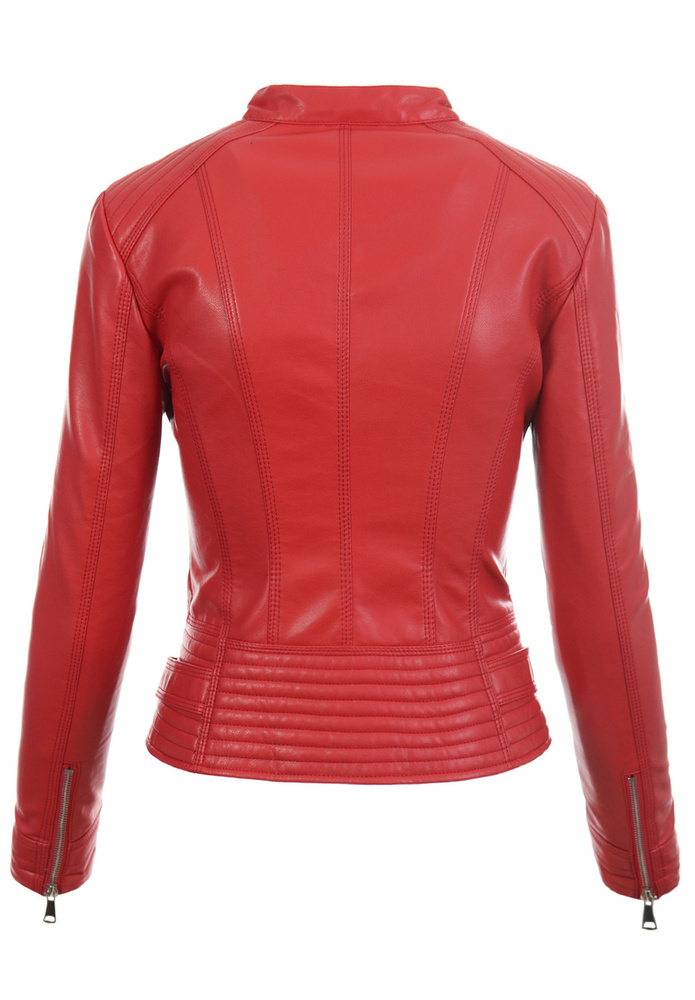 Damska Kurtka Ramoneska Czerwona