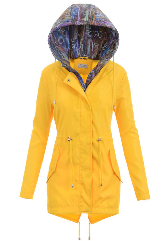 Damska Wiosenna Kurtka Parka Żółta