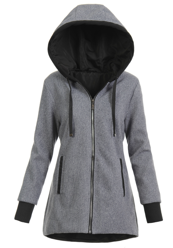 Damski Płaszcz Przejściowy Grafitowy