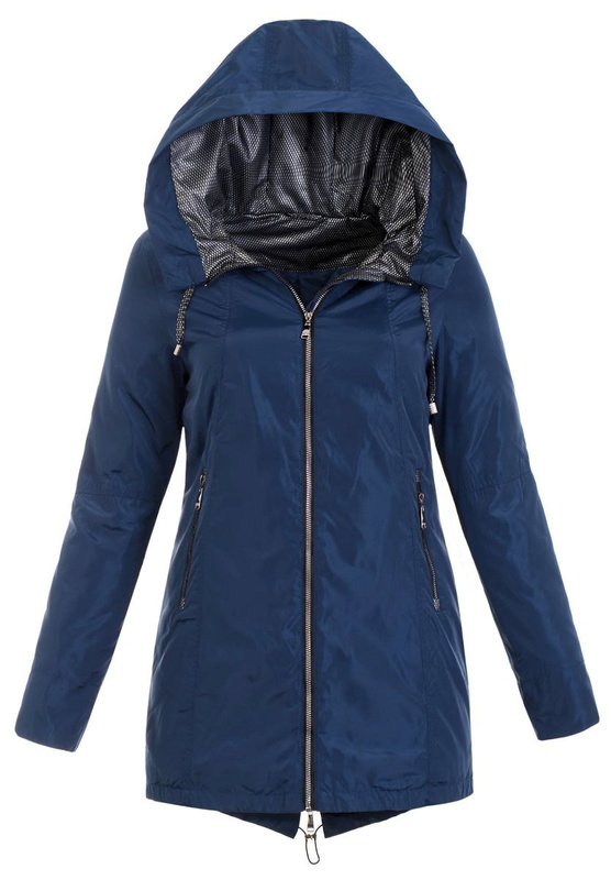 Damska Wiosenno-Jesienna Kurtka Niebieska