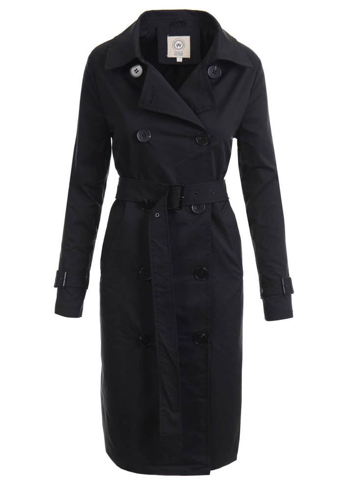 Damska Wiosenno-Jesienna Kurtka Parka Czarna