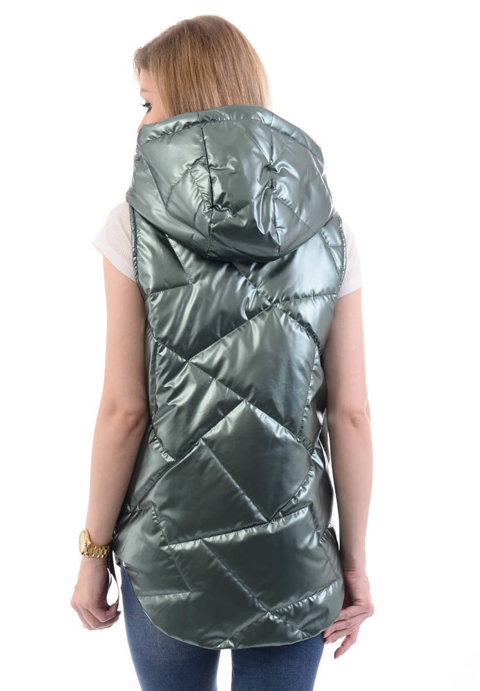 Damska Kamizelka Bezrękawnik Zielony