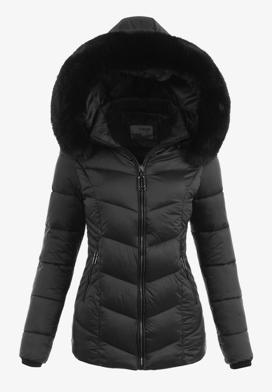 Damska Ortalionowa Zimowa Kurtka Czarna