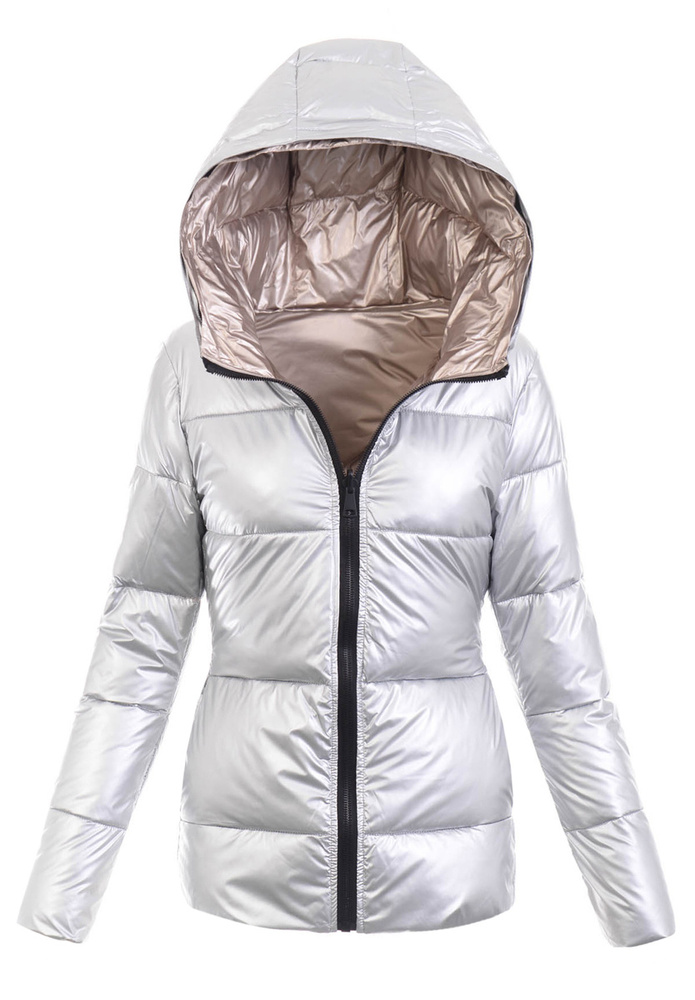 Damska Kurtka Zimowa Srebrna
