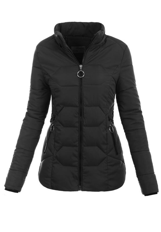 Damska Zimowa Ortalionowa Kurtka Czarna