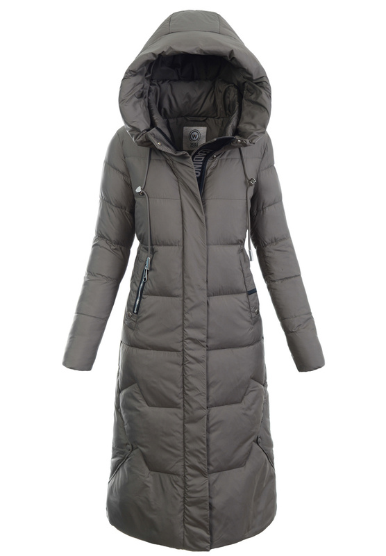 Damska Zimowa Ortalionowa Kurtka Brązowa