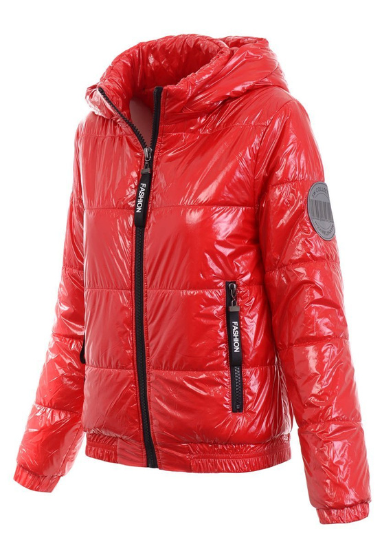 Damska WiosennoJesienna Kurtka Czerwona