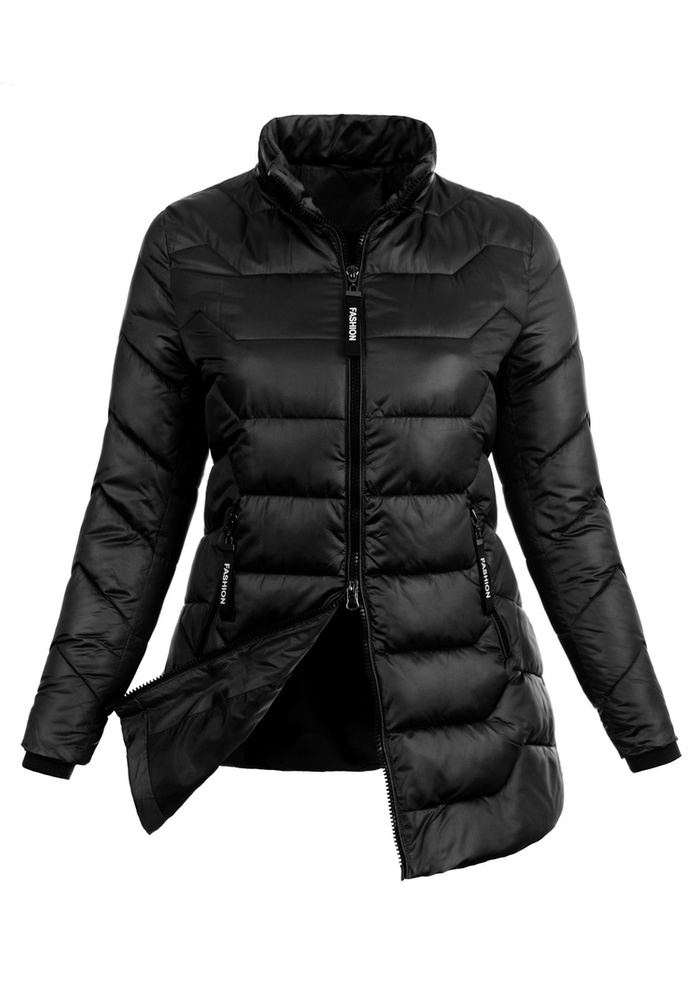 Damska Zimowa Ortalionowa Kurtka Czarna