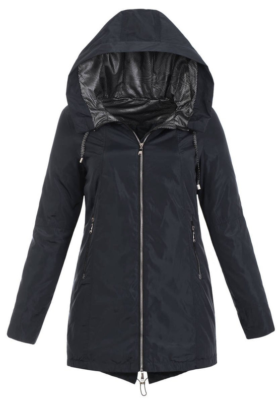 Damska Wiosenna Kurtka Czarna