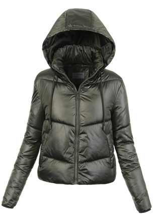 Damska Zimowa Ortalionowa Kurtka Zielona