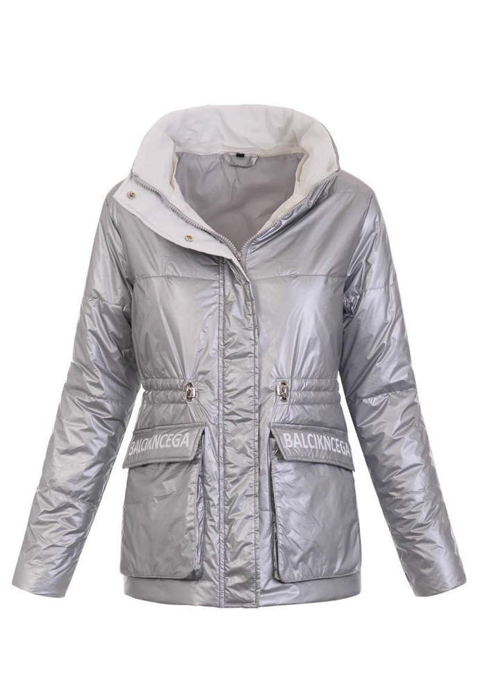 Damska Wiosenno-Jesienna Kurtka Srebrna