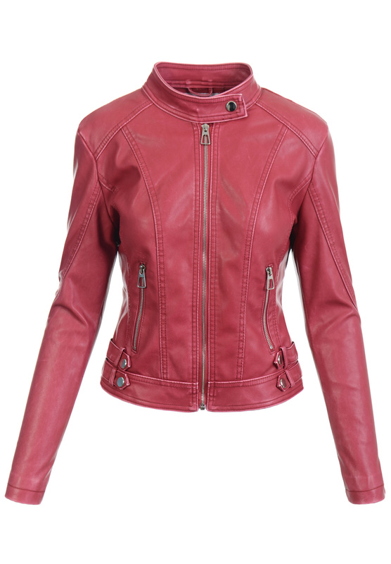 Damska Kurtka Ramoneska Czerwona