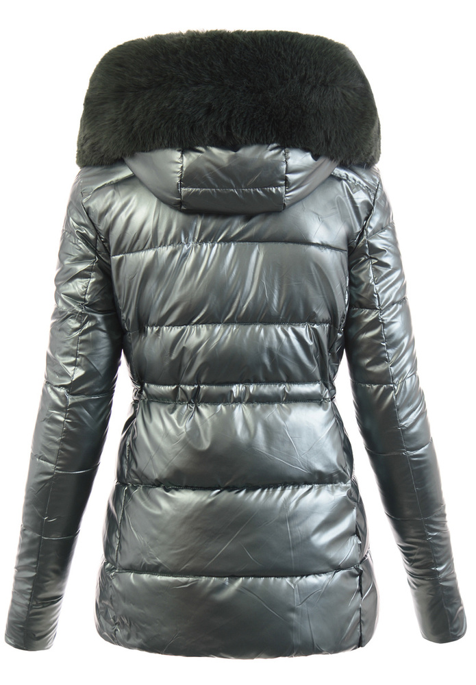 Damska Zimowa Ortalionowa Kurtka Zielona