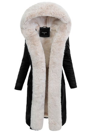 Damska Parka Kurtka Zimowa Czarna