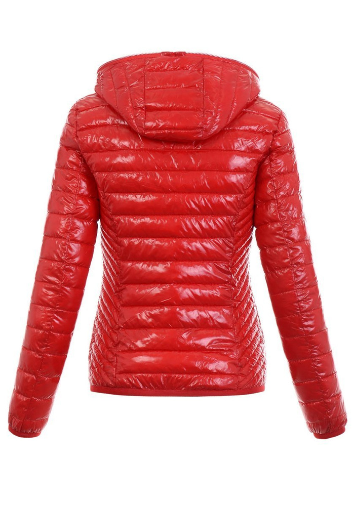Damska Wiosenno-Jesienna Kurtka Czerwona