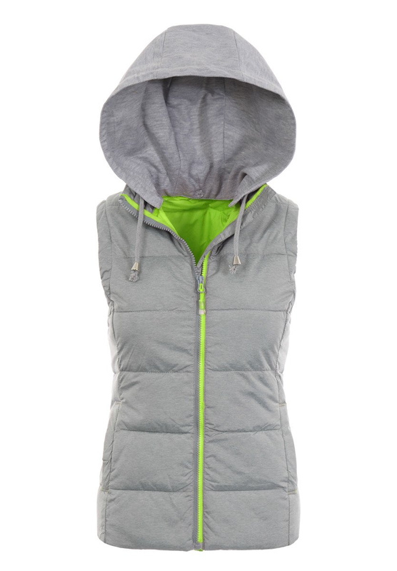 Damski Bezrękawnik Szaro Zielony