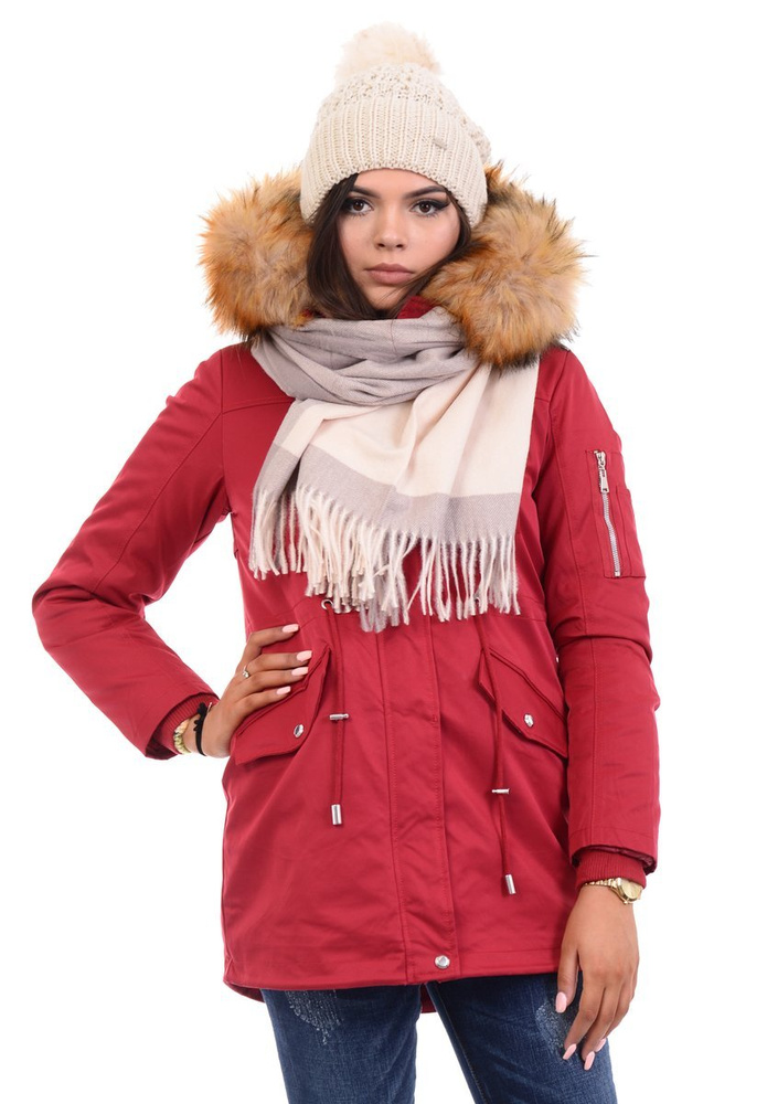 Parka Zimowa 2w1 Sylwia Czerwona