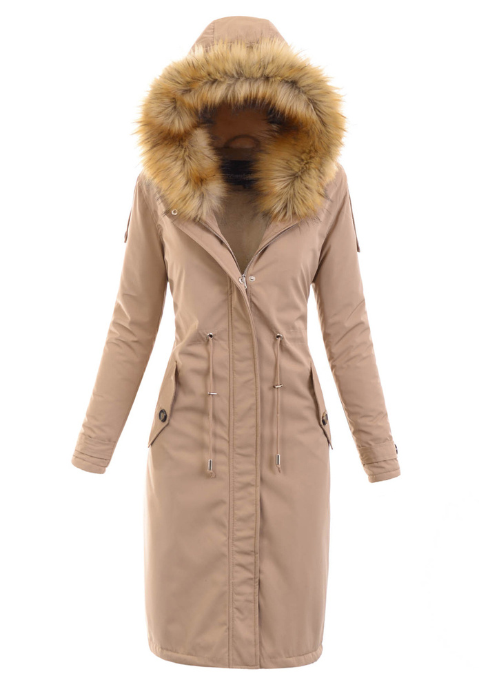 Damska Parka Kurtka Zimowa Szara