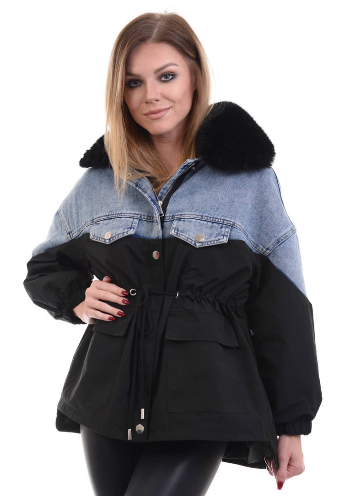 Damska Przejściowa Kurtka Oversize Jeans