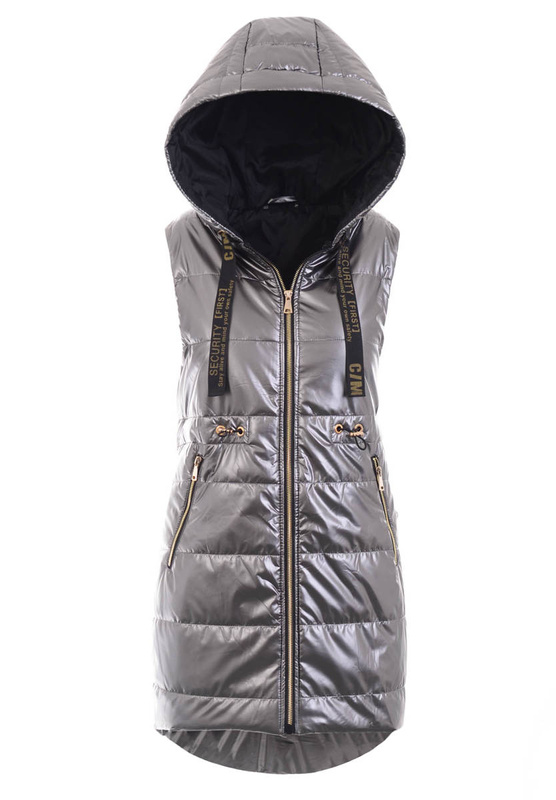 Damska Kamizelka Bezrękawnik Grafitowy