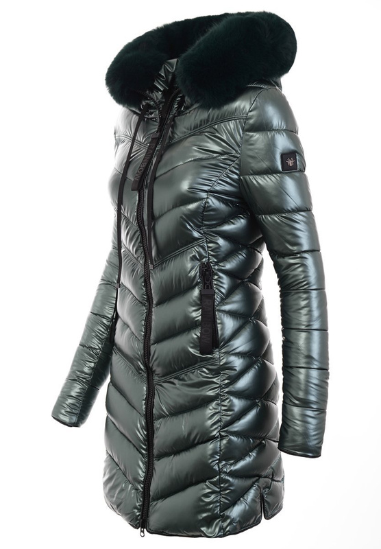 Damska Zimowa Ortalionowa Kurtka Zielona