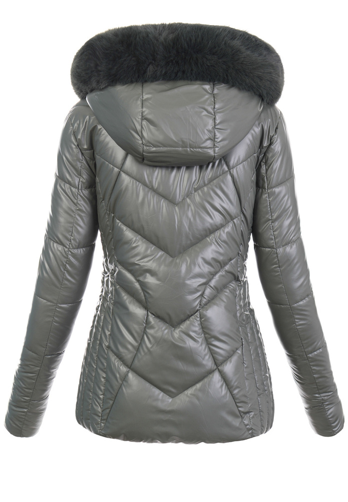 Damska Zimowa Ortalionowa Kurtka Zielona