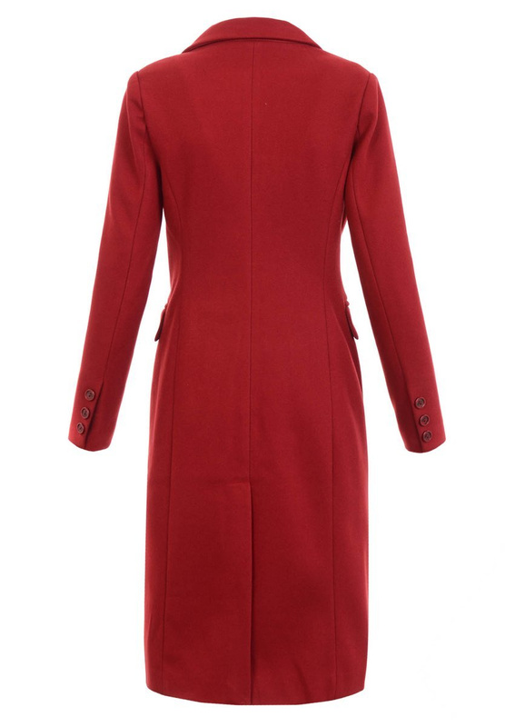 Damski Przejściowy Płaszcz Czerwony