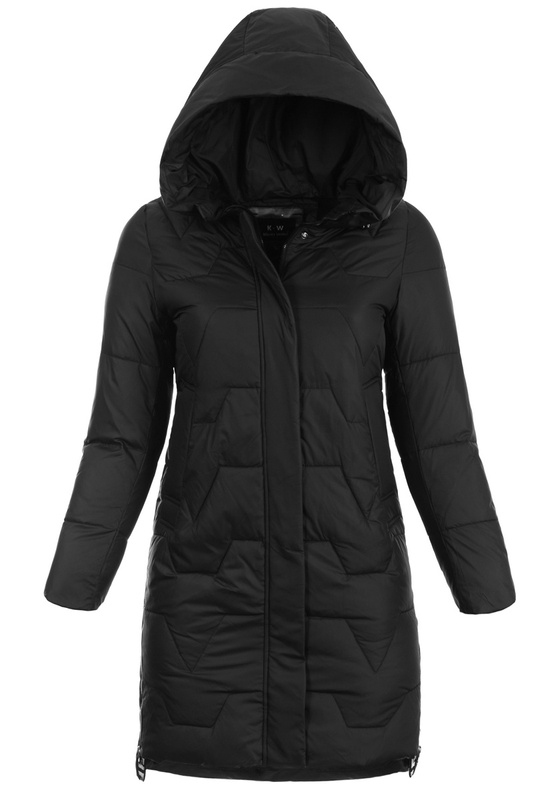 Damska Zimowa Ortalionowa Kurtka Czarna